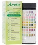 Easy@Home Areta 10 Parameter (10SG) Urinalysis Reagent Test Strips, 100 tests, 50 Strips/bottle, Testing LEU,NIT,URO,PRO,pH,BLO,SG,KET,BIL,GLU