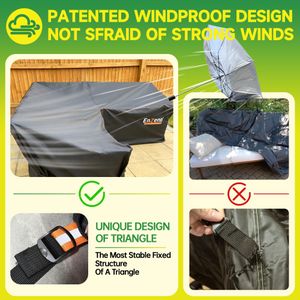 Enzeno V-Shape Garden Furniture Cover – Waterproof 420D Oxford, 215x215cm