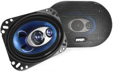 Pyle PL463BL Car Audio Speakers Pair 4x6 inch Three Way Loud Audio 240 Watt w/ 4 Ohm Pro Series Blue