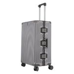 PRIME PICK with Check-in Polypropylene (PP) with USB Port and Cup Holder, Lightweight Suitcases with TSA Lock, Travel Luggage Hard Shell Lightweight Rolling Suitcases (24inch/60cm) (GREY)