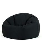 Bean Bag Bazaar Kingston Outdoor Bean Bag, Black, Garden Chair, Water Resistant Fabric, Large Gaming Beanbag with Filling Included, Comfy Chair, Garden Seat, Outdoor Seating