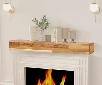 60" Western Red Cedar Wood Fireplace Mantel | Wall-Mounted & Floating Shelf for Home Decor