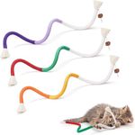 Catnip Rope Toys,3 PCS Cotton Rope Cat Toys for Indoor Cat,Handmade Pet Chew Toys for Molaring and Lengthen to 70cm