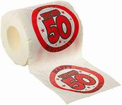 Happy The Big 50 Birthday' White Toilet Paper Roll - Hilarious Design, Perfect for Pranks, Themed Parties, Gag Gift, & More