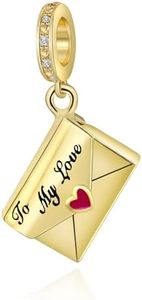 BIZK To My Love Letter Sterling Silver Charms for Bracelets and Necklaces Dangle Pendants Beads for Women Friend and Mother