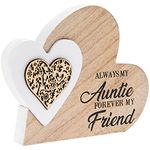 The Leonardo Collection LP44052 Plaque | Double Heart Always My Auntie | 1 Piece-15x2x12 cm Accessory, White