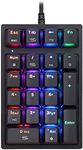 MOTOSPEED K24 Mechanical Numeric Keypad USB Wired 21Keys Mini Numpad Portable Keypad RGB Backlight Gaming Keypad Extended Layout for Cashier,Computersfor PC,Mac,Windows