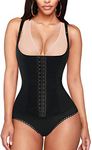 Gotoly Women Bodysuit Tummy Control Shapewear Waist Trainer Slim Full Body Shaper Open Bust Corset Cincher (Black, Large)