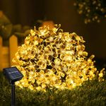 Solar Flower String Lights, Lecone Outdoor Waterproof 50 LED Fairy Light Decorations for Ramadan Garden Fence Patio Yard Christmas Tree, Home, Lawn, Wedding, Patio, Party Decoration,7M/23FT (Warm White)