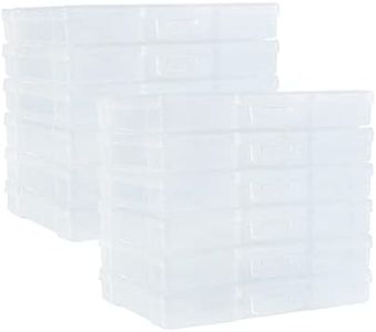 Naivees 12 Pack Photo Case 5" x 7" Photo Storage Boxes Inner Photo Organizer Boxes Clear Plastic Picture Boxes Transparent Craft Keeper Photo Containers for Photos, Pictures,Art (12 PACK)