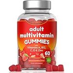 Multivitamin Gummies for Adults | 60 Count | 14 Essential Nutrients | with Vitamin A, B12, C, D & Zinc | Natural Strawberry Flavour | by Horbaach