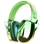 JYPS Kids Ear Defenders Children,Noise Cancelling Headphones Autism, 25dB SNR Ear Defenders Adults,Ear Protector Hearing Protection Earmuffs for Boys, Girls,Toddler Age 3-16,Concerts,Fireworks (green)