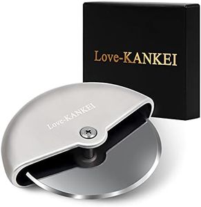 Love-KANKEI Pizza Cutter/Pizza Wheel/Pizza Slicer with Stainless Steel Comfortable Palm Grip 4 inches (10 cm)