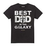 Cotton Soul Star Wars Mandalorian Best Dad in The Galaxy Unisex T Shirt, Black, X-Large