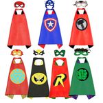 Kids Dress Up Superhero Capes Set Toys Costumes Party Favors Christmas Cosplay For Girls Boys(7-PACK FOR BOYS)