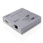 DTECH USB Extender Over Ethernet Cat5/5e Cat6/6e Cable up to 164 ft Extension with 4 USB 2.0 Ports Hub Power Supply Adapter Multi USB Signal Extender for Computer Camera Hard Drive Keyboard Mouse