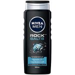 NIVEA MEN Rock Salts Exfoliating Body Wash | 3-in-1 Men Shower Gel (Body, Face & Hair), 500mL