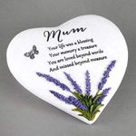 Thoughts Of You Heart Outdoor Memorial Plaque with Lavender design, Mum