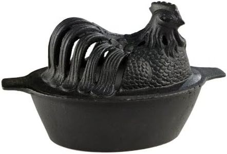 US Stove Kettle Chicken Steamer, for Use with Hot Stove, Cast Iron, Black