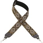 2" Hootenanny Jacquard Weave Banjo Strap With Polypropylene Backing, Leather Ends, Metal Truss Rod Clips, And Tri-glide Adjustment. Adjustable To 60".