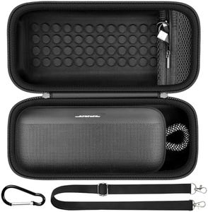Carrying Case Compatible with Bose SoundLink Plus Portable Bluetooth Speaker, Hard Travel Case with Mesh Pocket for Charging Cables & Accessories, Speaker Bag with Shoulder Strap & Carabiner(Box Only)