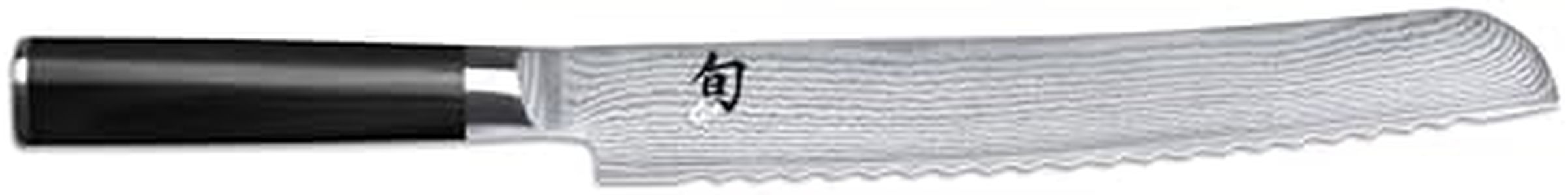 KAI Shun Classic japanisches Brotmesser 23 cm Klingenlänge - Damastmesser 32 Lagen VG MAX Kern - 61 (±1) HRC - Pakkaholzgriff - Made in Japan - Wellenschliffmesser Brotschneider geschmiedet