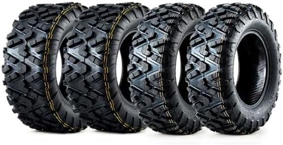 GarveeTech ATV/UTV Tires, Set of 4-27x9-14 Front & 27x11-14 Rear All-Terrain Tires, 6-Ply Tubeless, for Off-Road, Mud, Dirt and Trails