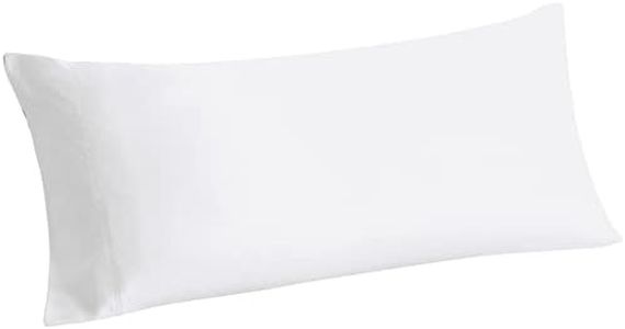 BEDELITE Body Pillow Cover Long Pillow Case, Rayon Made from Bamboo, Breathable & Silky Soft Body Pillow Pillowcase, Cooling Full Body Pillow Case for Hot Sleepers, Night Sweats(White, 20x54 Inches)