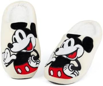 Disney Mickey Mouse Womens Slippers Clubhouse Character Kidult Merchandise Grey Mule Slippers For Ladies Indoor Footwear