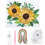 PH PandaHall Paper Quilling Kit 360pcs Paper Quilling Strips Sunflower Quilling Patterns Template Board Quilling Patterns DIY Crafts Set for Beginner Adults (No Glue), 24.5x21cm