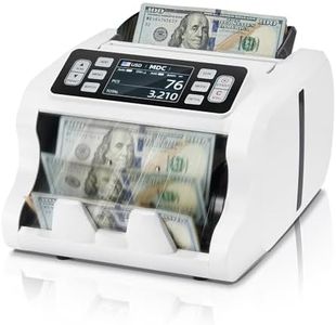 MUNBYN IMC09 Compteur de Billets UV/MG/IR/MT, Machine à Compter les Coupures Mixtes, Comptage de Valeurs, Machine à Compter les Billets à écran TFT 3,5", USD, EUR, GBP, MXN pour les Entreprises, Blanc