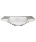 Belmonte Wall Hung Mounted Wash Basin Ceramic without Pedestal Glossy Finish White Color Sink for Bathroom Washroom Toilet Kitchen Dining Area Size 30 x 18 Inch
