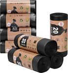 FYY Bin Liners, Waste Bags, 4 Rolls, 80 Pieces, 8 Gallon Waste Bags, Bin Bags for Bathroom, Kitchen, Bedroom, Toilet, Office, Black