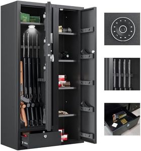 15-20 Gun Safe,Large Gun Safes for Home Rifle and Pistols,Rifle Safe,Gun Cabinets for Rifles and Shotguns,Gun Cabinet,Gun Safes & Cabinets with Drawer,3 Gun Mount,Handgun Pockets (1500AB-GUN SAFE)