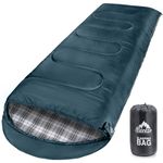 MEREZA Sleeping Bag for Adults Mens, Cold Weather XL Queen Size Sleeping Bag Cotton with Compression Sack for All Season Camping Car