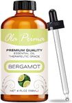 Ola Prima Bergamot Essential Oil - Therapeutic Grade for Aromatherapy, Diffuser, Skin, Hair, Massage, Stress, Dropper - 4 fl oz - Bergamot Oil