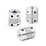 RATTMMOTOR Flexible Coupling 8mm to 10mm 3 PCS Shaft Coupler Nema 23 Stepper Motor Aluminum Alloy Joint Connector for RepRap 3D Printer CNC Machine