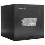 Rottner EN2 Ben 45 High Security Safe Double-bit Lock including 2 Keys Drill Protection Black WxDxH 43.5x43.5x44.5 cm Fire Groove Adjustable Shelf including Mounting Material