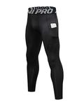 LNJLVI Men's Compression Pants Sports Workout Leggings Baselayer Tights (Sports Pants Black,M)