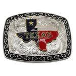 WMG Texas State Belt Buckle Flag Map Cowboy Rodeo Western Fashion Star Gold Tone Color