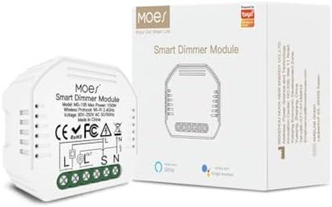 MOES Mini WiFi Módulo Interruptor de atenuación LED empotrado regulador inteligente, Smart Life App y control remoto inalámbrico, Soporta control de voz de Alexa/Google Assistant, Solo red de 2.4Ghz