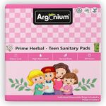 Argonium Prime Herbal Teen Sanitary Pads For Girl (48 Teen Pads 240mm) Pure Cottene Base, Rash-Toxin-Irritation Free, High Absorbent, Heavy Flow,Extra Long.Day-Night Napkin Without 2Disposal Bags