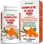 Complete Omega 3-6-7-9 Made in EU, Pure Sea Buckthorn Oil from Whole Sea Buckthorn Berries - Non-GMO, Kosher, cGMP (1,200mg) 60 Capsules