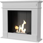 KRATKI ethanol fireplace, free-standing real fire fireplace with TÜV certificate | Weight 29 kg, dimensions in cm: H87 x W95 x D28 | Fuel: Ethanol for soot- and smokeless fire magic