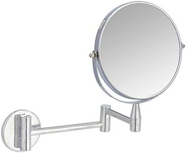 Amazon Basics Wall-Mounted Vanity Mirror - 1X/5X Magnification, Chrome