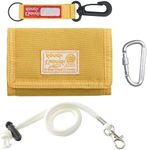 Rough Enough Kids Wallet for Boys Teen Girls with Neck Lanyard Keychain Coin Pocket Canvas Mustard Yellow