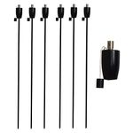 Harbour Housewares x6 Black 146cm Garden Fire Tiki Torch - Barrel - Oil Paraffin Outdoor Candle Flames Lantern Light