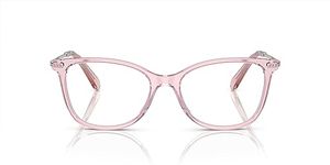 SWAROVSKI Women's Sk2010 Prescription Eyewear Frames, Transparent Rose/Demo Lens, 52 mm