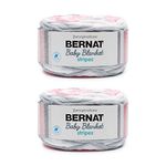 Bernat Baby Blanket Stripes Ballerina Yarn - 2 Pack of 300g/10.5oz - Polyester - 6 Super Bulky - 220 Yards - Knitting/Crochet