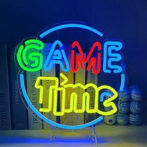 UExnkj-Y Game Time Neon Sign Néon de Jeu LED Lettre Gaming Neon Sign USB Enseigne au Néon Game Neon Light pour Chambre Garçons Room Decor Game Zone Cadeau pour Amis